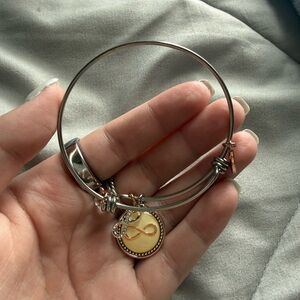 Alex and Ani Silver Bracelet with Gold Infinity Charm